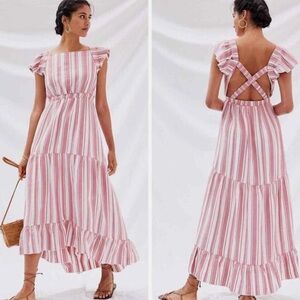 Red and White Mave maxi from Anthropologie